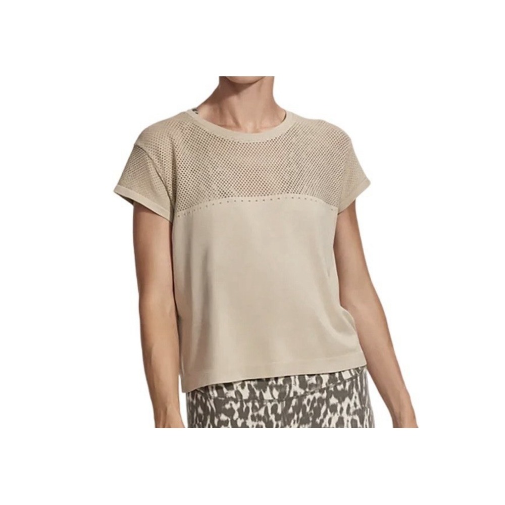 VARLEY Calloway Boxy Tee Women's Size S/M Neutral Beige Short Sleeve T Shirt